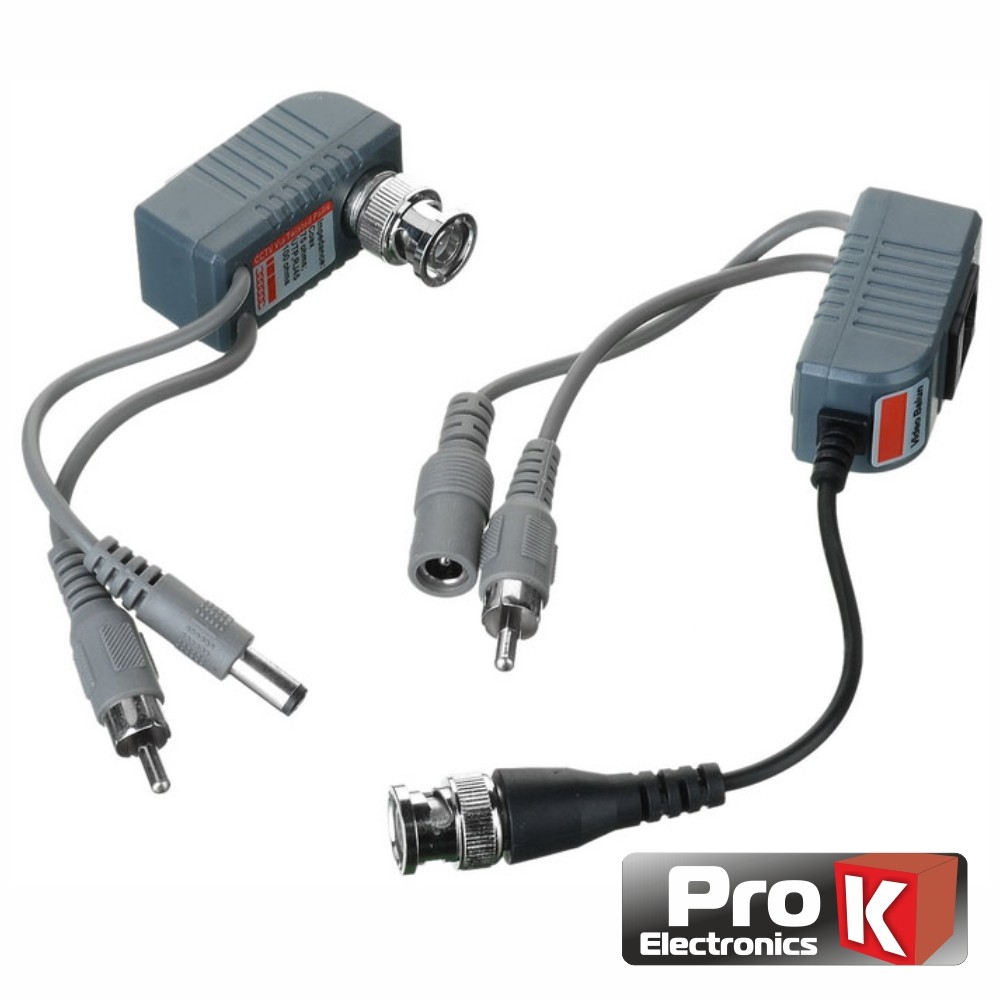 Conversor Passivo 2X Balun Vídeo Áudio C/ Dc Rj45 Prok - TecnoMartins.pt