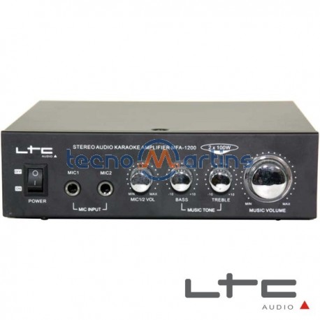 Amplificador Karaoke 2X50W 8-16 Ohm 220V/12V Preto Ltc