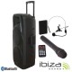 Coluna Amplificada 2X15" 1000W Usb/Bt/Sd/Bat Preta Ibiza