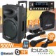 Coluna Amplificada 10" 500W Usb/Bt/Sd/Bat Uhf Preta - Ibiza