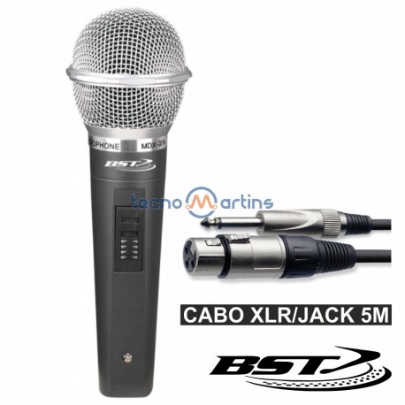 Microfone Dinâmico Unidireccional c/ Cabo 50Hz-14Khz Bst