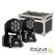 Pak 2 Moving Heads Mini 7 Leds 10W Rgbw Dmx Mic c/ Mala Ibiza