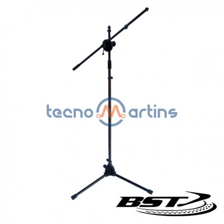 Suporte p/ Microfone Duplo 100-168cm Preto Bst