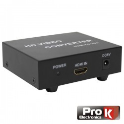 Conversor Hdmi Fêmea p/ Vga + 2 Rca Fêmea Prok