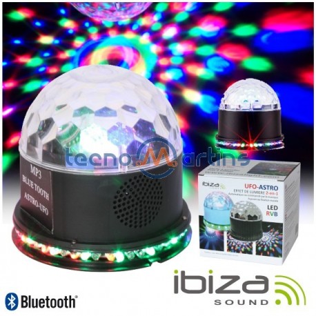 Projector Luz c/ 3 Leds 3W Rgbaw Coluna 15W Usb/Bt/Sd Ibiza