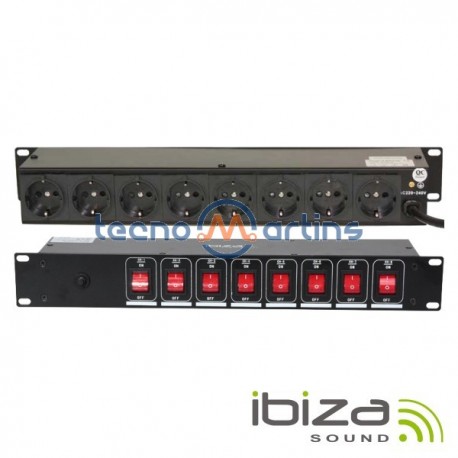 Base Eléctrica c/ 8 Saídas Interruptores p/ Rack 19" Ibiza