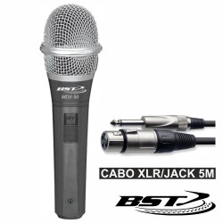 Microfone Dinâmico Unidireccional c/ Cabo 50Hz-16Khz Bst