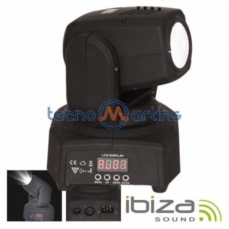 Moving Head Mini 1 Led Cree Branco 10W Foco Dmx Mic Ibiza