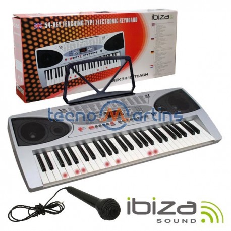 Orgão Teclado Musical 54 Teclas Aprendizagem Mic Ibiza