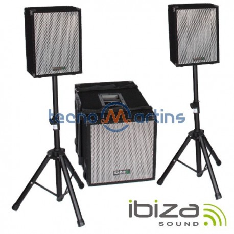 Conjunto Som Bi-Amplificado Usb/Sd/Comando 1400Wmáx Ibiza