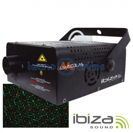 Máquina de Fumos 500W c/ Laser Verde/Vermelho 130Mw Ibiza