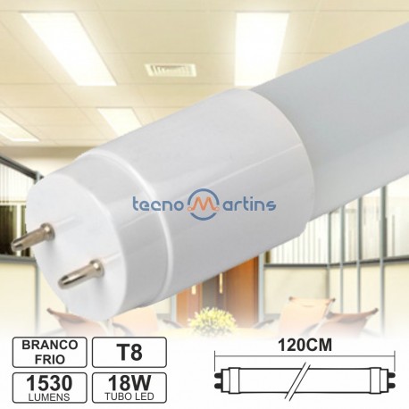 Lâmpada LED Tubular T8 18W 120cm Branco Frio 1530Lm