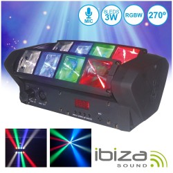 Projector Luz c/ 8 Leds 3W Cree Rgbw 2 Barras Dmx Ibiza