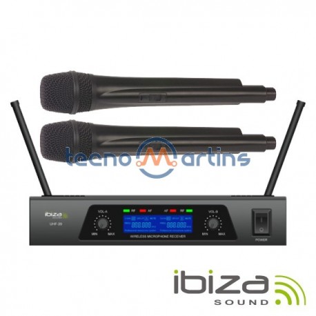 Central Microfone S/Fios 2 Canais Uhf 460~970Mhz Ibiza