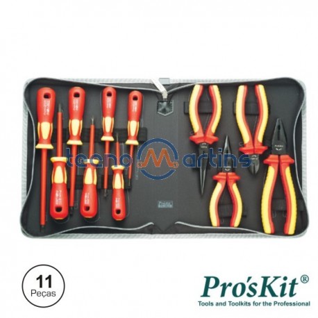 Mala Ferramentas Profissional 11 Peças Isoladas Pro'sKit