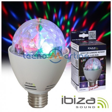 Lâmpada c/ Efeito Rotativo 4 Leds 1W Rgb E27 Ibiza