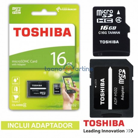 Cartão de Memória Micro Sd 16Gb c/Adaptadores Toshiba