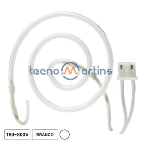 Lâmpada Tubular 180-800V Néon Espiral Branco