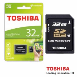 Cartão de Memória Micro Sd 32Gb c/Adaptadores Toshiba