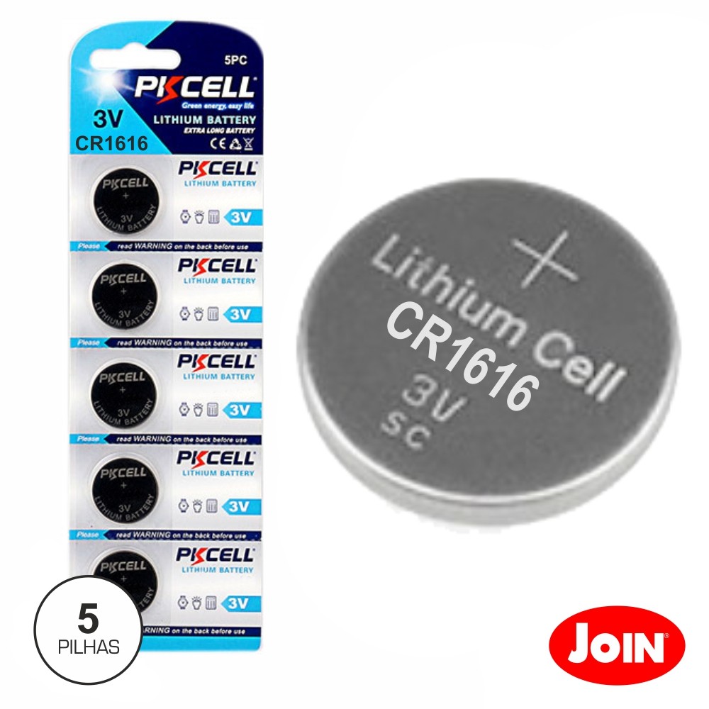 Pilha Lithium Botão Cr1616 3V 50mA 5X Blister - TecnoMartins.pt