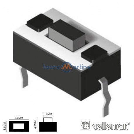 Pulsador Micro Switch 6X3.5mm Altura 4.3mm