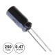 Condensador Electrolitico 0.47Uf 250V 105º