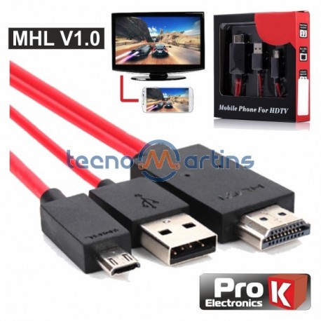 Conversor MHL -» HDMI Fêmea Preto Prok