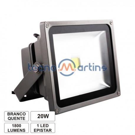 Projector Led 20W 85-265V Branco Quente 1600Lm Ip65 Eco