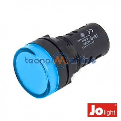 Luz Piloto Redondo de Painel 29mm 12V Azul Jolight