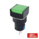 Interruptor Pulsador Quadrado 230V 1 Na 1 Nf Unipolar Verde