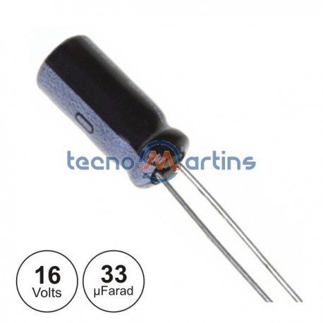 Condensador Electrolitico Mini 33Uf 16V 105º