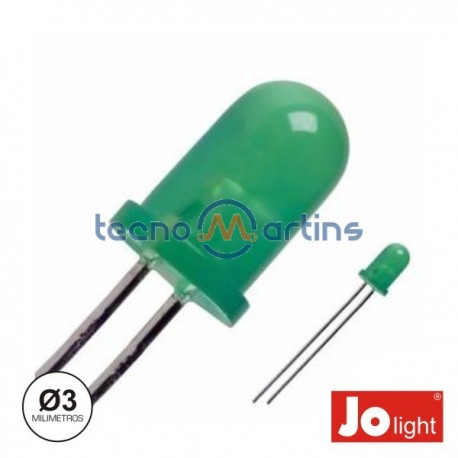 Led 3mm Verde Difuso Intermitente Jolight
