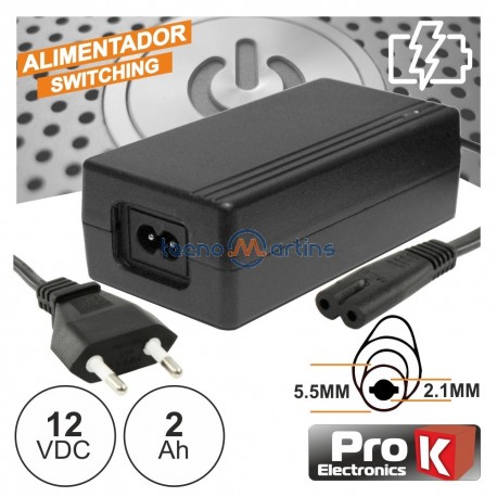 Alimentador Switching 12Vdc 2A 5.5x2.1mm - Prok