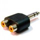 Ficha Adaptadora Jack 6.35mm Macho Stereo / 2 Rca Fêmea