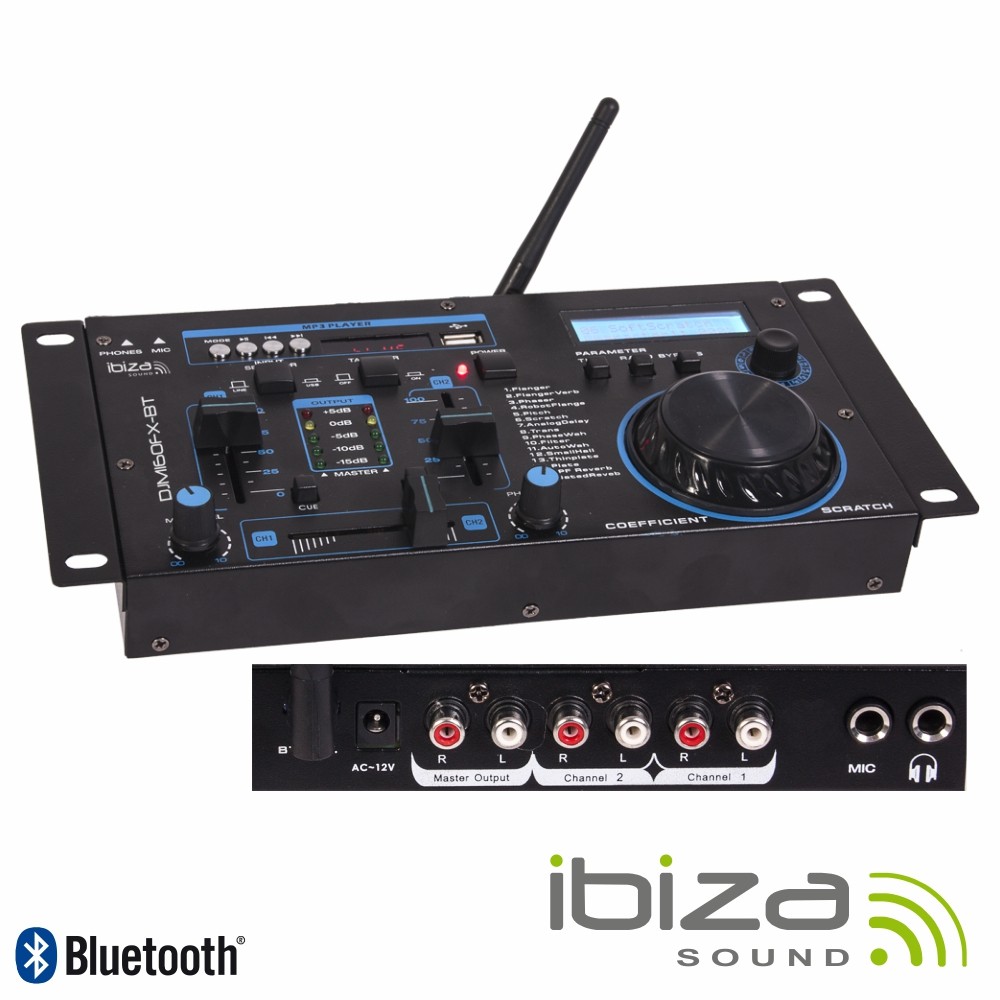 IBIZA SOUND MX802 MESA DE MEZCLAS USB/BLUETOOTH