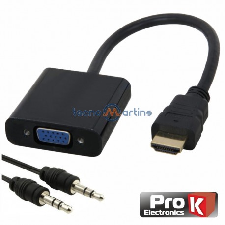 Conversor HDMI para VGA c/Audio - ProK