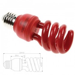 Mini Lâmpada Baixo Consumo Espiral T3 15W 240V E27 Vermelho