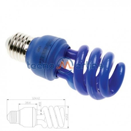 Mini Lâmpada Baixo Consumo Espiral T3 13W 240V E27 Azul