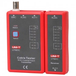 Testador de Cabos de Rede, Telefónicos e Coaxial (RJ45+RJ11+BNC) - Uni-T UT681C