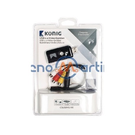 Placa de Captura Video S-Video e Audio / USB 2.0 - KONIG