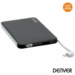 Power Bank 10000mA 5V c/ Ficha Micro USB e Apple 8P - Denver