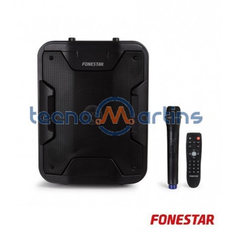 Coluna PA Portatil 8" 200W C/ Usb, Mp3, Sd, Bluetooth Microfone S/Fio e Bateria - FONESTAR