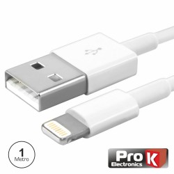 Cabo USB tipo-A macho / iPhone 5/6/7 8 Pinos 1m - branco