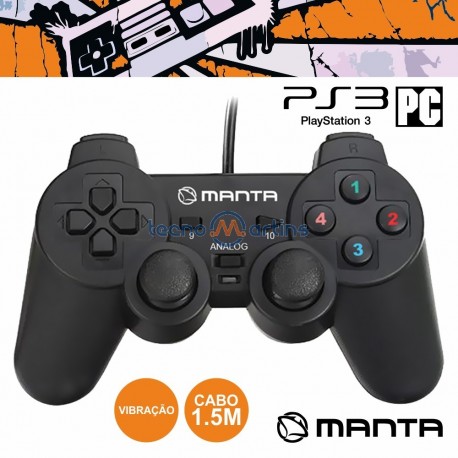 Comando P/ Playstation 3 e PC C/ Vibração - Manta