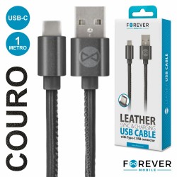 Cabo USB-A 2.0 Macho / USB-C Couro 1mt - Forever