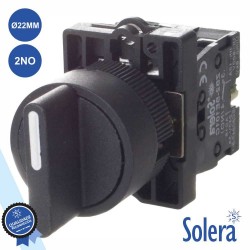 Interruptor Selector Rotativo 3 Posições 2NO Ø22mm - Solera
