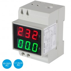 Voltímetro / Amperímetro Digital LED 80-300VAC/0.1-99.9AAC