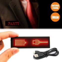 Placa Mensagem Rolante LED Distintivo com Bateria