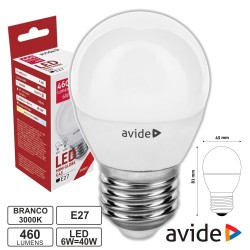 Lampada LED E27 G45 6W 3000K 460lm - Avide