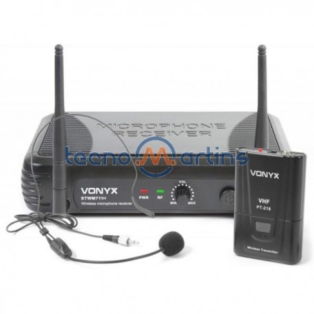 Vonyx Central Microfone Vhf S/ Fios C/ Microfone Cabeça